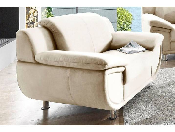 TRENDMANUFAKTUR Sessel Rondo 121 cm, Big-Sessel, komfortabel, Federkern optional, Chromfüße, Big-Sessel wahlweise mit Federkern, bequem