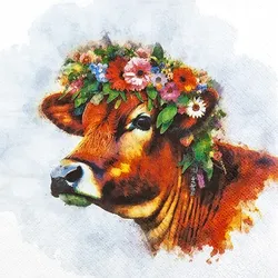 Home Fashion, Muh!, Lunch-Servietten aufgefaltetes Maß 33 cm x 33 cm, im Viertelfalz, 20 Stück pro Pack