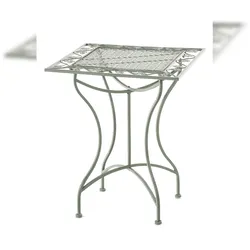 Décoshop26 - Rustikaler Gartentisch für Terrasse oder Balkon aus gealtertem grünem Schmiedeeisen 10_0007983 10_0007983