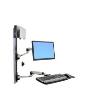 Ergotron LX Wall Mount System Befestigungskit Wandarm CPU-Halter Maushalterung 2 Schienenabdeckungen Tastaturarm 2 Kabelkanäle Handgelenkkissen für LCD-Anzeige/Tastatur/Maus/CPU Polished Aluminum Bildschirmgröße: bis zu 61 cm 24 Zoll Wandmontage möglich (45-247-026)