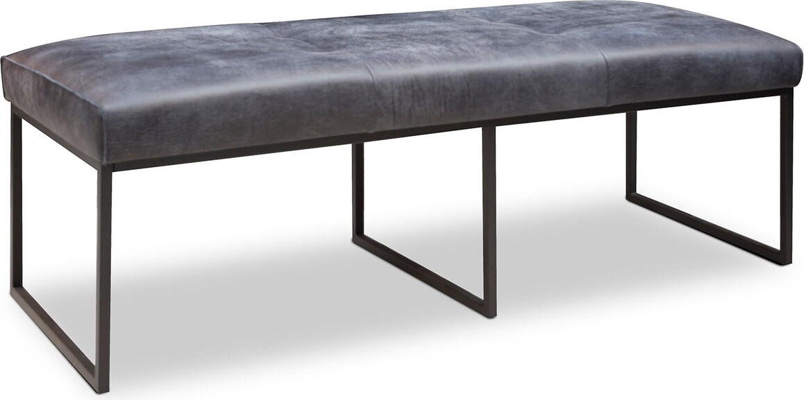 Bank Fenna Esszimmerbank 3-Sitzer Leder Blau