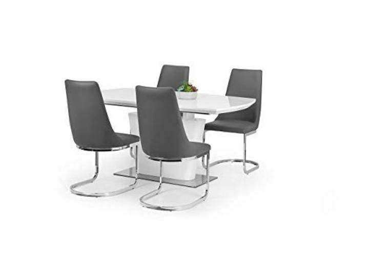 Julian Bowen Como Stuhl-Set, 2 Stück, grau Moderne Küchenstühle für Esszimmer, freitragende Beine, Küchensitz