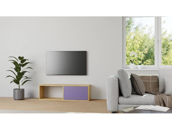 Niedriges Schallplattensideboard Esche Natur geölt