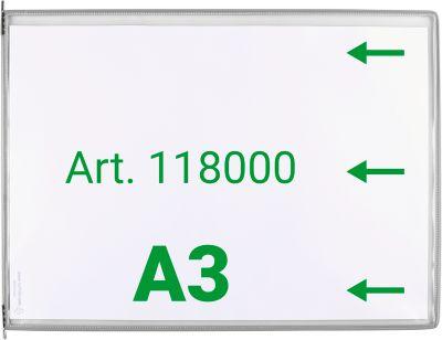 Sichttafel Tarifold DIN A3 quer, 10 St., alle Trägersysteme, Metalldrehzapfen, grau