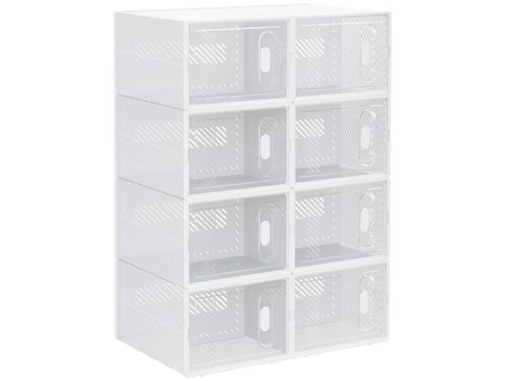 DIY Schuhbox Aufbewahrungsbox mit 8 Fächern 8er Pack Schuhkartons Transparent