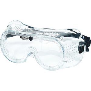 KS-Tools Schutzbrille Gummiband, transparent, Vollsichtbrille, für Brillenträger, klar