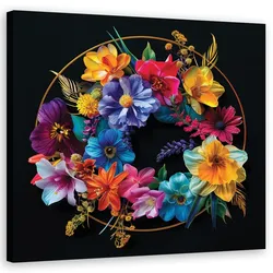 WANDBILD blumenstrauß aus bunten blumen