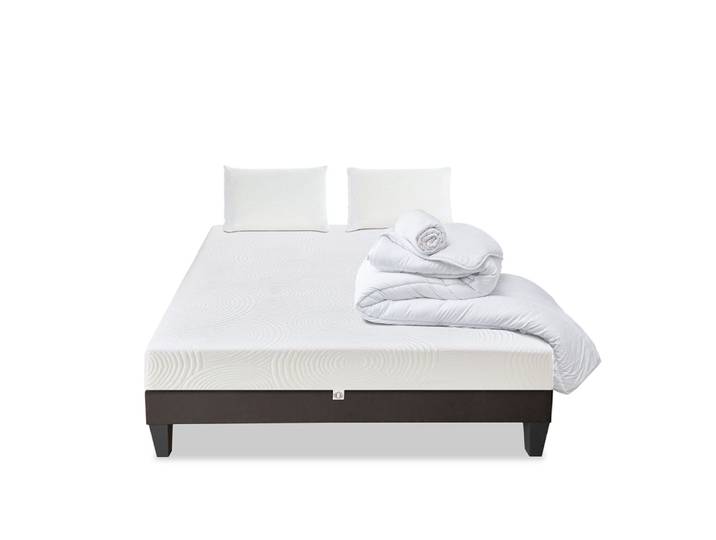 Prêt à dormir matelas mousse h15 sommier bois 180x200