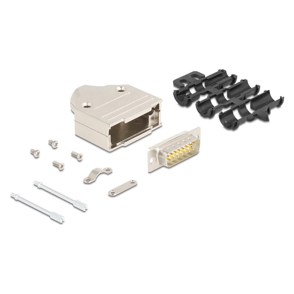 Delock Sub-D Steckergehäuse 15 Pin aus Metall inklusive Stec (67132)