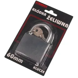 Vorhängeschloss aus Gusseisen, 60 mm, Modell HERMON, Ösendurchmesser 8 mm