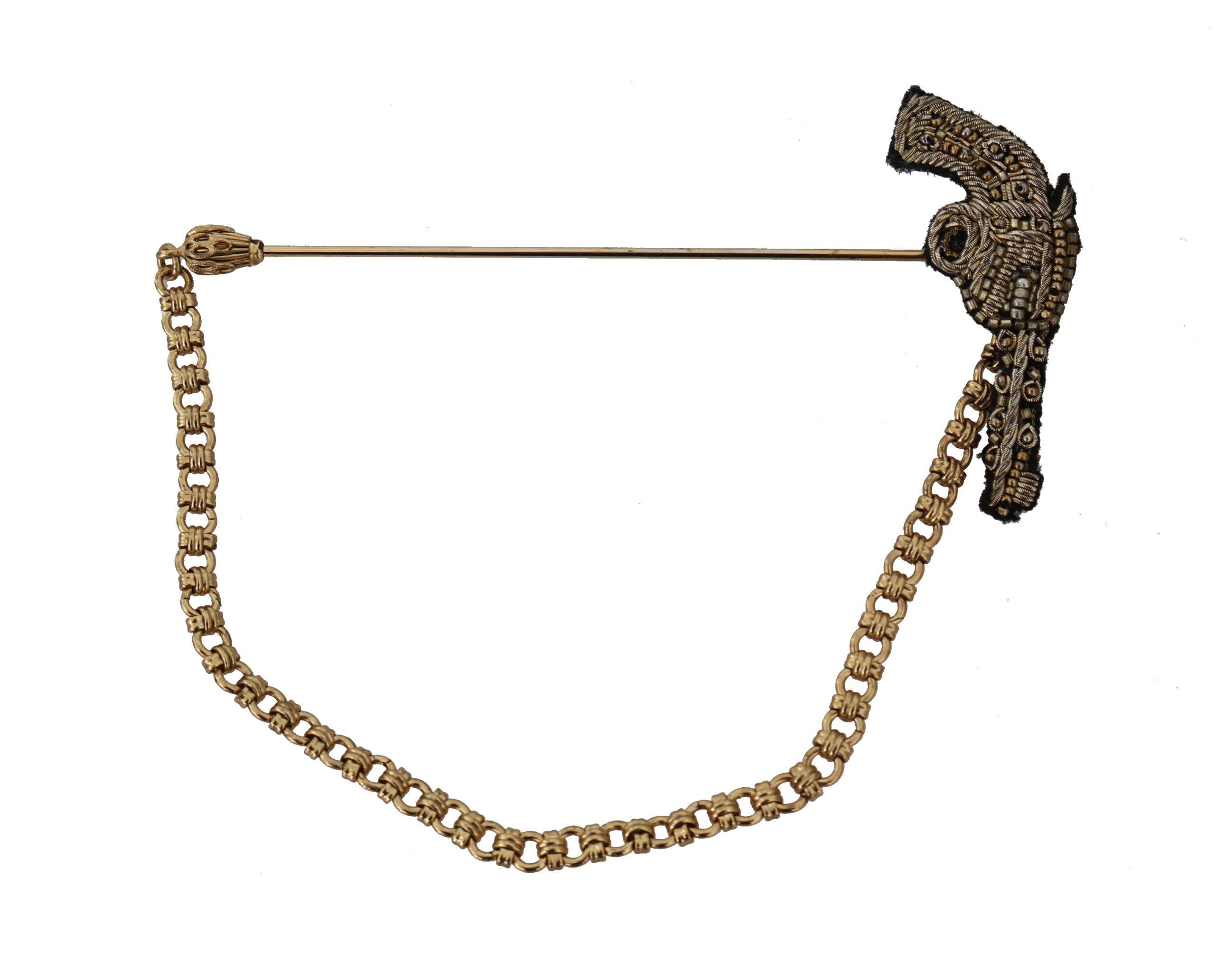 Dolce & Gabbana Reversspeld Gouden Messing Koper Revolver Broche
