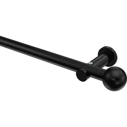 GARDINENSTANGE Platon Luino 120 cm, 1-läufig (ohne Ringe), 20 mm Ø Schwarz