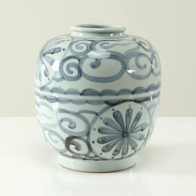Artissance Approx. 12 Inches Subtle Blue and White Vase with Floral Motif