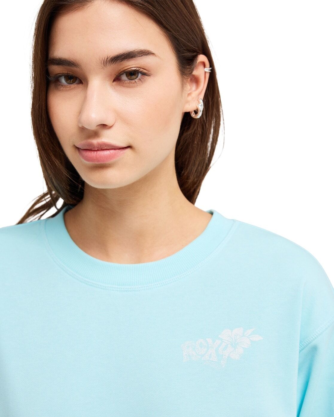 Sweatshirt ROXY "Surf Stoked Terry Vint", Damen, Gr. S, blau (tanager turquoise), Obermaterial: 60% Baumwolle, 40% Polyester., Sweatshirts Sweatshirt