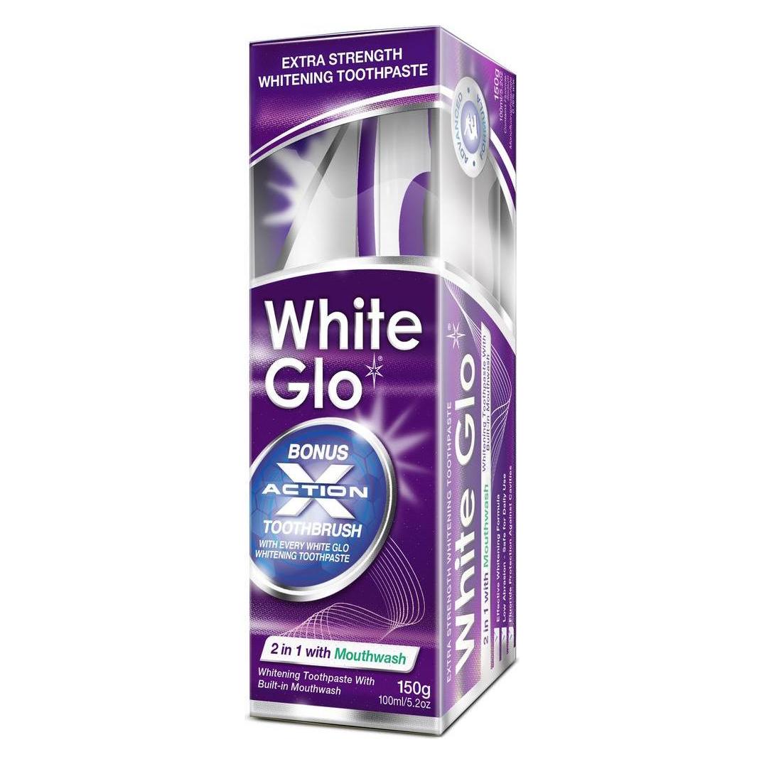 White Glo 2-in-1-Zahnpasta mit Mundwasser - Starke Minze (47312979)