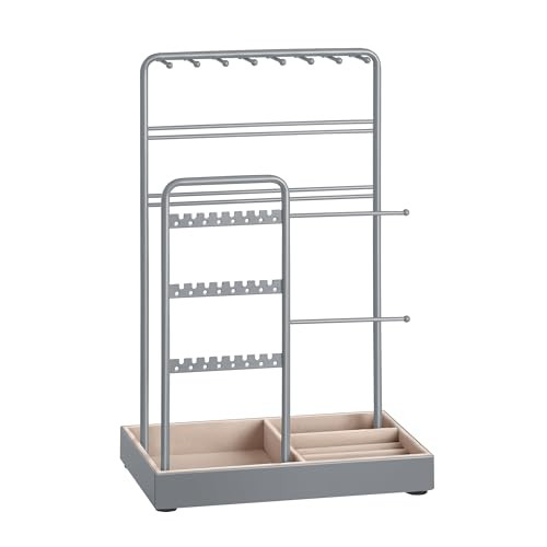 SONGMICS Sieradenstandaard met metalen frame en fluwelen lade