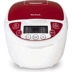 Tefal RK7051 Multi-Kocher, Dampfgarer + Reiskocher, Weiss, Rot