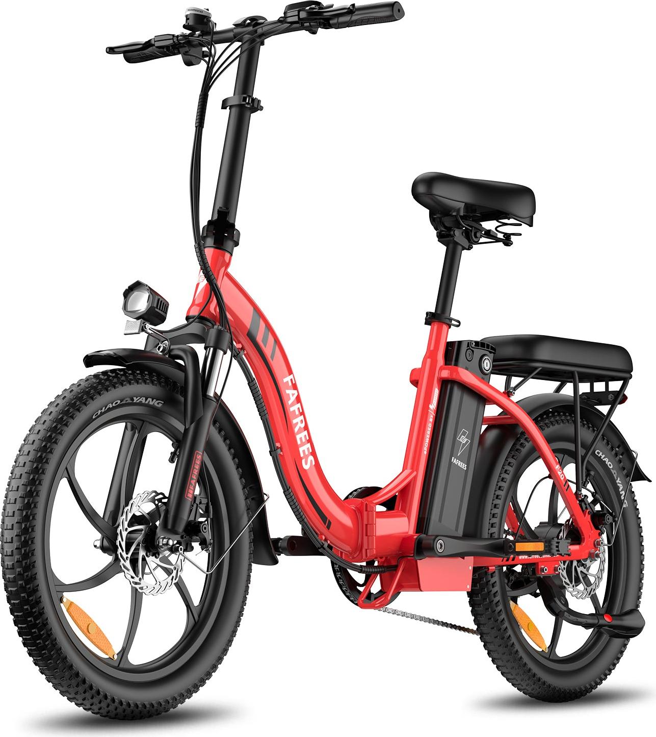 FAFREES F20 Elektrisches Fahrrad - Motor 250W Akku 36V18Ah 20'' Scheibenbremsen - Rot