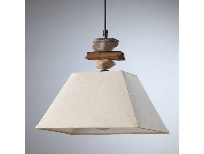 LED-Pendelleuchte 4848 Seregon 25 x 110 x 30cm Beige Baumwollstoff E27