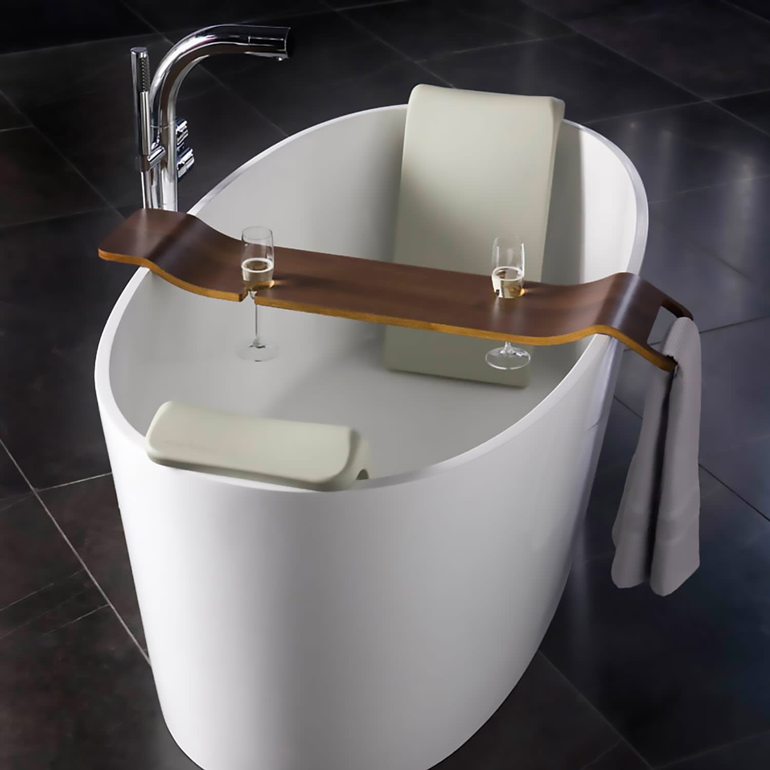Victoria & Albert Luxury Backrest Rückenlehne, Badewannen, BR-SIT-GR, hellgrau - B: 29,8 H: 56,5 cm - hellgrau