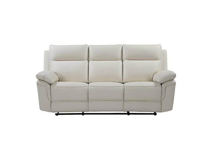 Vente-Unique Relaxsofa - 3 Personen - leder - elfenbeinfarben Pakita, Weiß, Kunststoff, 208x102x92 cm, Wohnzimmer, Sofas & Couches, Sofas