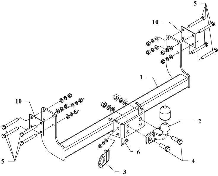 Attelage Mercedes Sprinter 208-316 Roues simples (07/95-03/06) Standard + faisceau universel 7 broches
