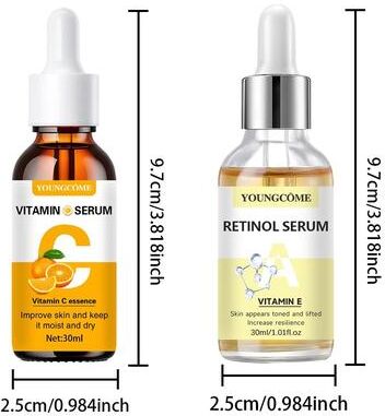 Inspired Finds SADOER Vitamin C Retinol Serum Set Hydrating Anti Aging Face Serum For Fine Lines And Smooth Radiant Skin (2pcs) 1.06 Oz + 1.06 Oz