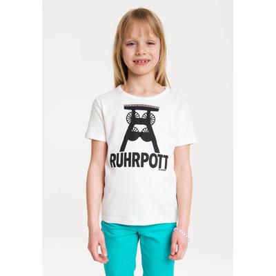 T-Shirt LOGOSHIRT "Ruhrpott", Mädchen, Gr. 140/152, schwarz-weiß (weiß, schwarz), 100% Baumwolle, bedruckt, normal, Rundhals, Shirts T-Shirt, mit lizenziertem Originaldesign