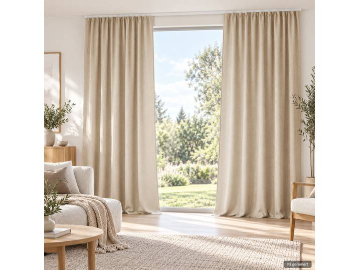Vorhang HOME WOHNIDEEN IRIE , beige (natur), B:140cm H:245cm, Polyester, Polyester, Gardinen, Vorhang, Uni