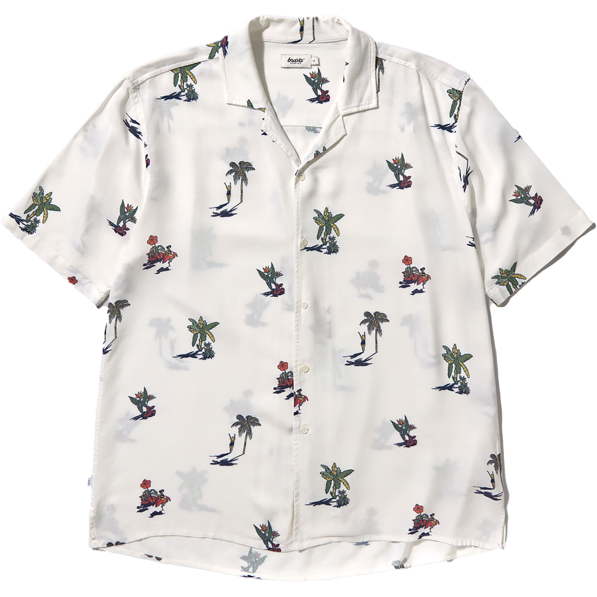 Brava Fabrics Helios Small Aloha Herren Hemden weiss Größe S Lifestyle Hautfreundlich