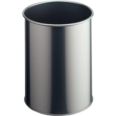 Durable Metall Papierkorb rund, 14,7 Liter 315mm hoch aus Stahl lichtgrau