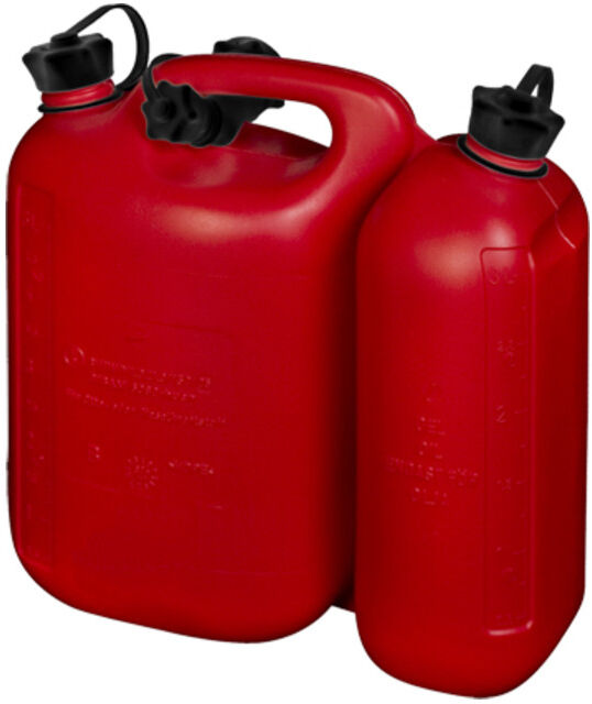 Bidon double p. carburant contenu 5,5 + 3 l L. 316 x l. 145 x H. 312 mm rouge ; Hünersdorff (825000)