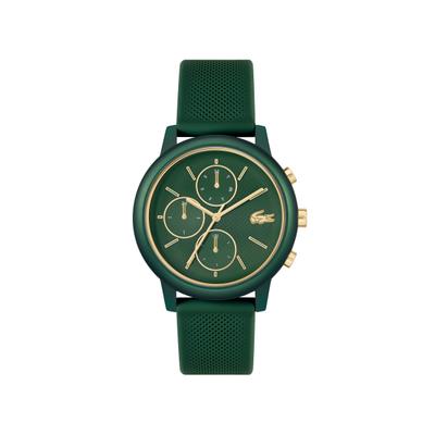 Multifunktionsuhr LACOSTE "LACOSTE.12.12 MOVE MULTI", grün (grün, grün), Armbanduhren, Herren, grün, Quarzuhr, Armbanduhr, Herrenuhr, Silikonarmband, analog