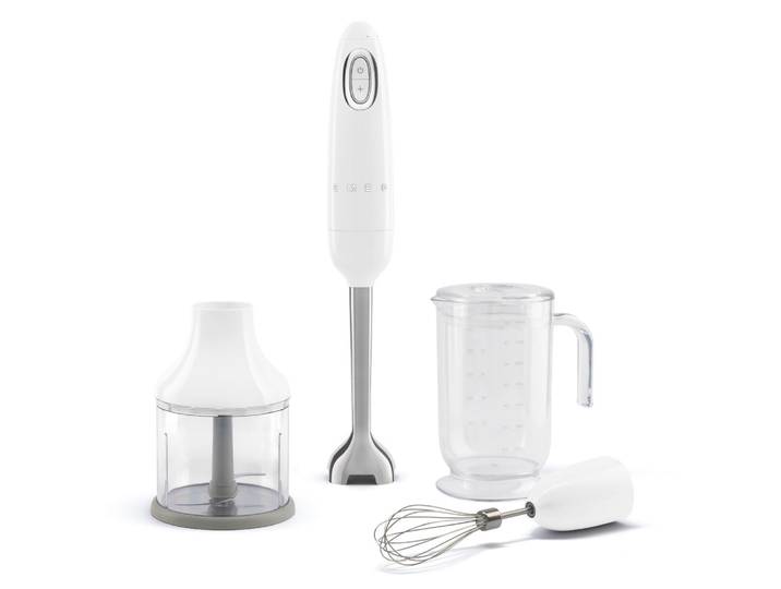 Mixeur plongeant vintage + accessoires blanc smeg