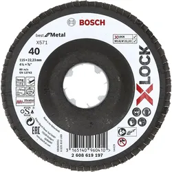 Lamellenschleifteller Bosch mit X-Lock Aufnahme ø: 125mm K80 (gerade)