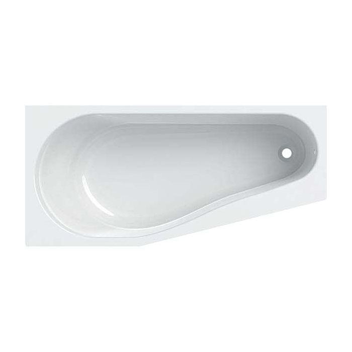 Geberit Renova Badewanne 657260000 160 x 75x 43 cm, Fünfeck, rechts, Abgang Fußende, weiß