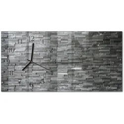 WANDUHR aus Glas 60x30 cm - Steinstruktur