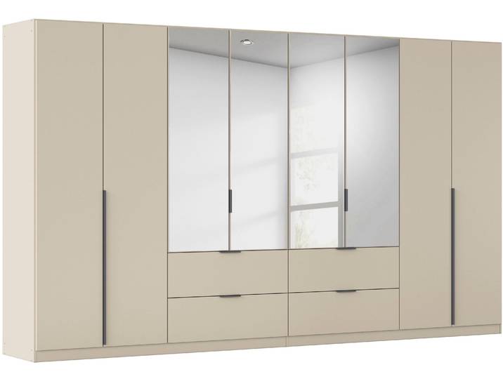 Drehtürenschrank, Beige, 360x210x54 cm, Holzwerkstoff, Mit Außenschubkästen, Klassisch, Rauch