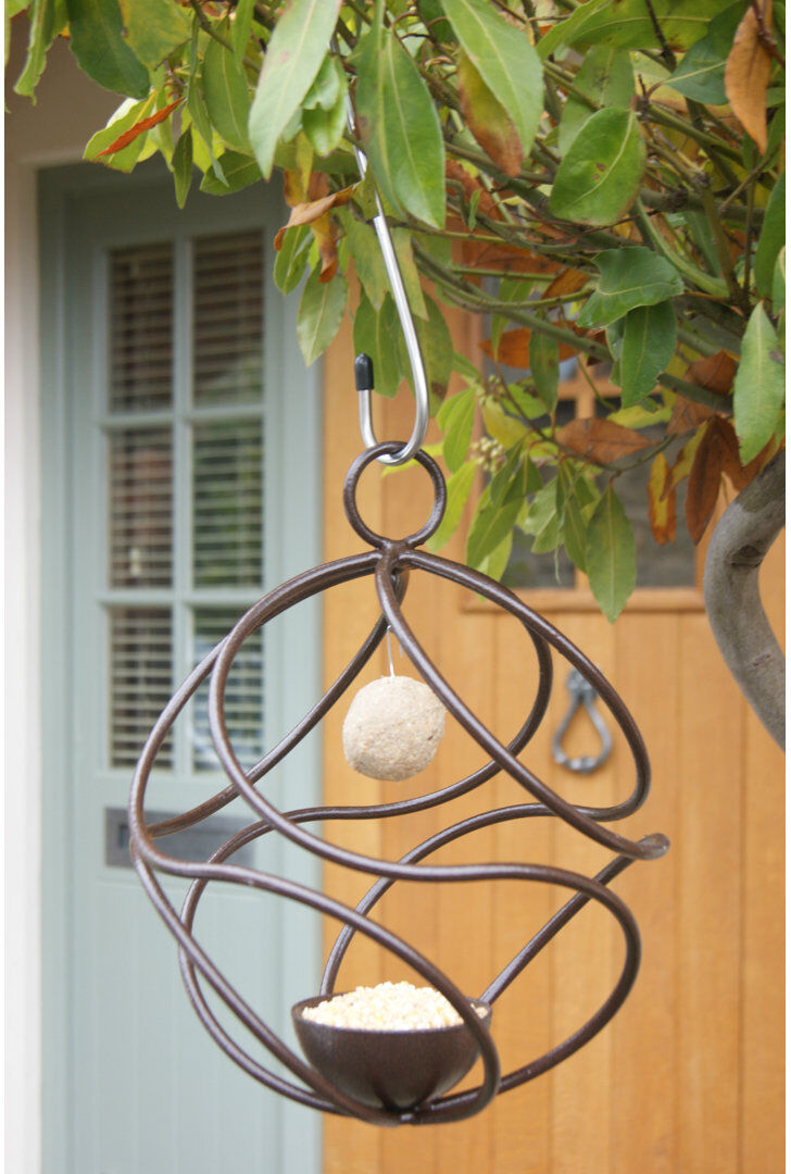 Dakota Fields Healy Metal Hanging Decorative Bird Feeder 30cm H x 30cm W x 30cm D