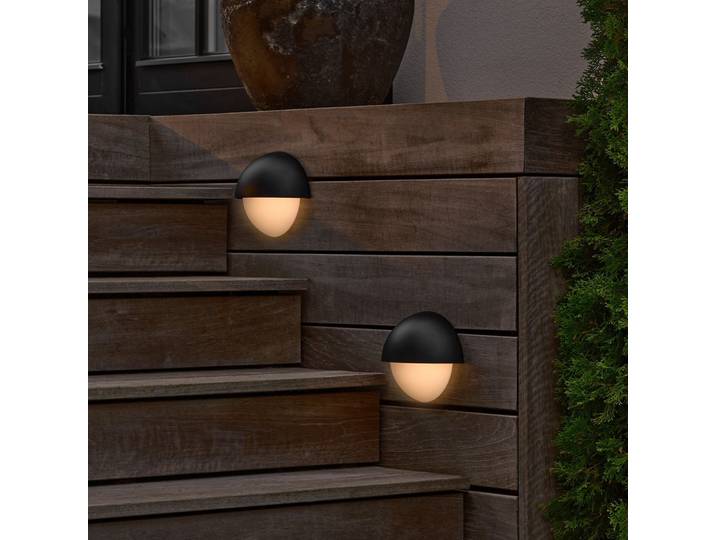 Applique d'extérieur Scorpius, ronde, IP44, noire - Nordlux Scorpius Round - Plastique - À ampoule unique