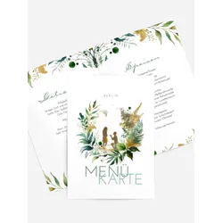 Menükarten Hochzeit selbst gestalten mit Spruch und Fotos im Onlinedesigner bei Meine-Kartenmanufaktur.de