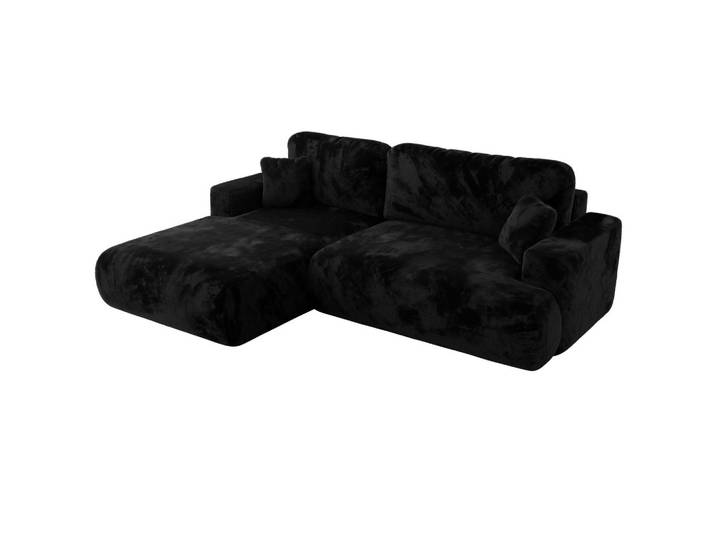 ECKSOFA OVO L Schwarz Plüsch - Links Seite