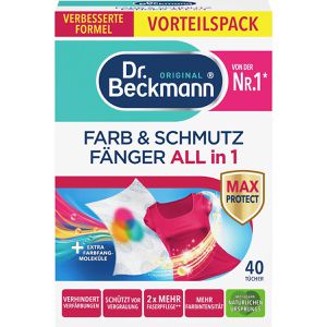 Dr.Beckmann Farb-und-Schmutzfangtücher All in 1, schützt vor Vergrauung, verhindert Verfärbungen, 40 Tücher