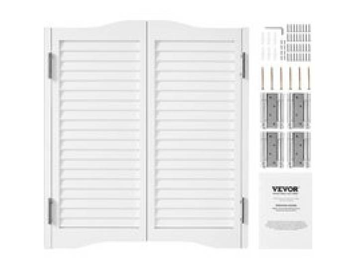 VEVOR Saloontür 900x28x900 mm, Schwingtür mit Scharnieren & Beschlagsatz, Flügeltür, einfach zu installieren, gewölbte Innenschwingtüren für Cafés, Flur, Küche, Bar, Pub, Eingang, weiß