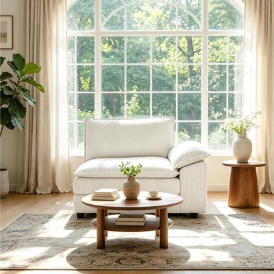 DREAMSIDEA Modern Corduroy Accent Chair Upholstered Armchair