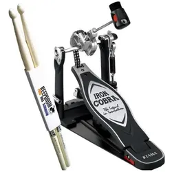 Tama Iron Cobra HP900RN Fussmaschine mit Drumsticks, Schlagzeug Zubehör