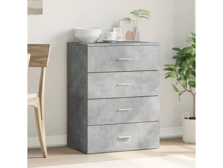 KTHLBRH Anrichte grau Beton, 60 x 39 x 80 cm, Holz, mehrschichtig Aufbewahrungsschrank, Wohnzimmerschrank, 50 kg Kapazität, Montage erforderlich