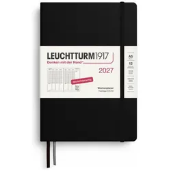 Leuchtturm1917, Agenda, WochenplanerMediumA5Schwarz2027 (A5, 1 Woche / 2 Seiten)