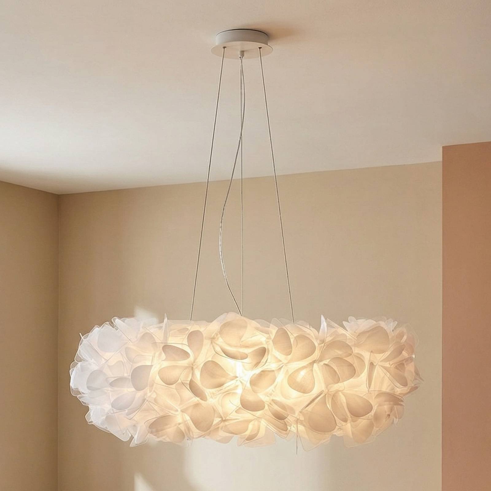 Slamp Clizia Mama Non Mama design hanglamp, wit/transparant, Ø 78 cm, dimbaar