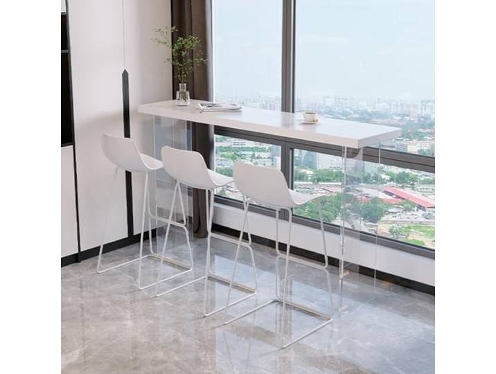 Moderner Konsolentisch, Thekenhöhentisch für Wohnzimmer und Küche, Schmaler Sofatisch mit Transparenten Acrylbeinen, Moderner Bartisch (Stuhl Nicht im Lieferumfang Enthalten) ( Color : Wit , Size : 14
